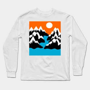 Mountain ranges river ocean sea landscape day scenery Long Sleeve T-Shirt